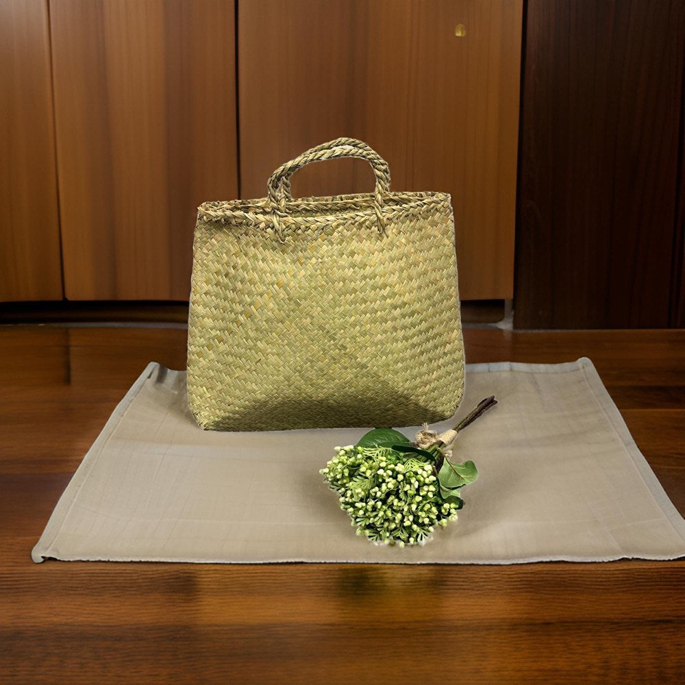 Flax/Seagrass Kete Bag 36x42cm