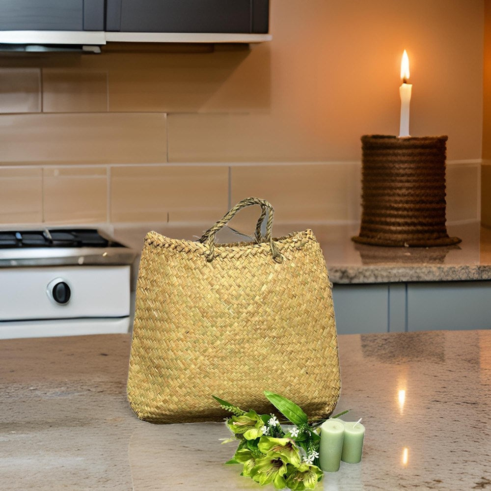 Flax/Seagrass Kete Bag 32x36cm