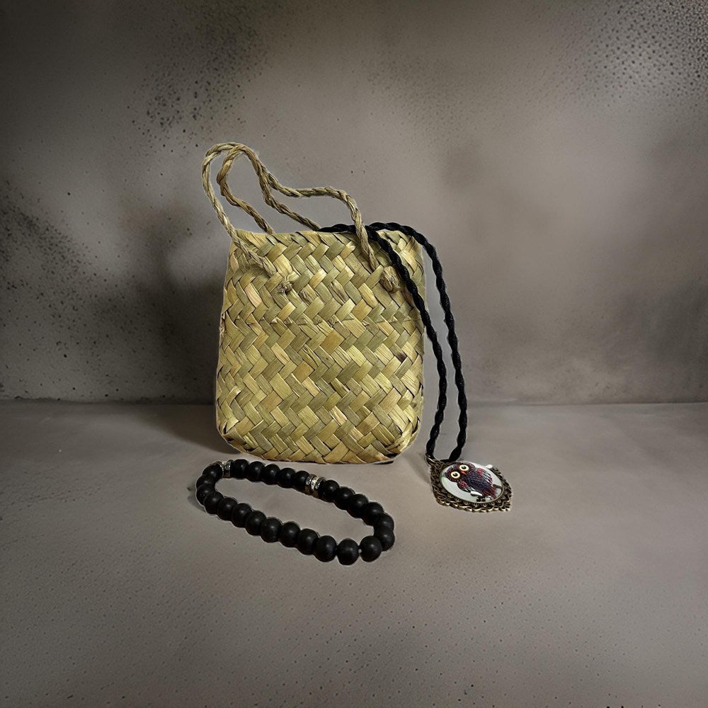 Flax/Seagrass Kete Bag 10x10cm