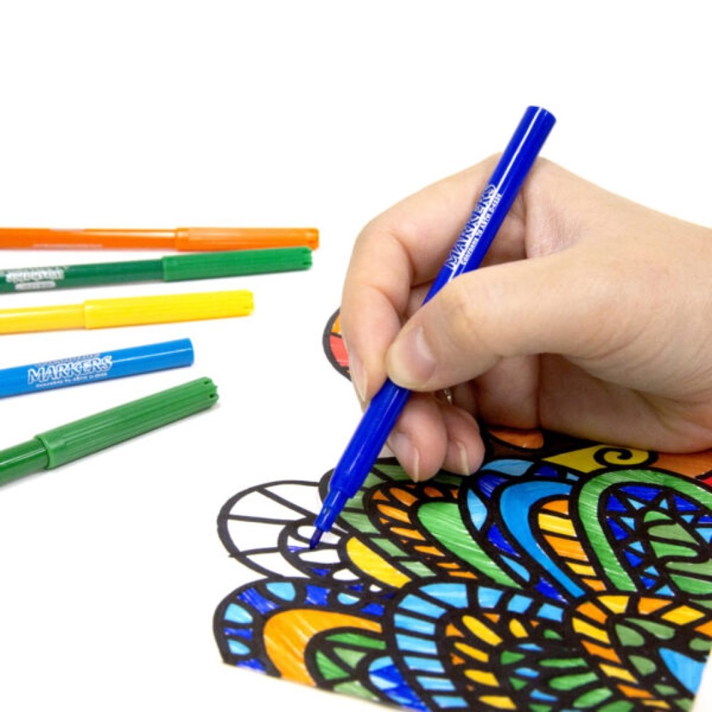 BAZIC 24 Classic Colors Fine Line Washable Markers (Product of USA)
