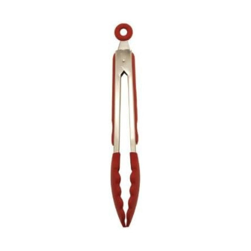 GLAD 9" STAINLESS STEEL TONGS, RED (Product of USA)