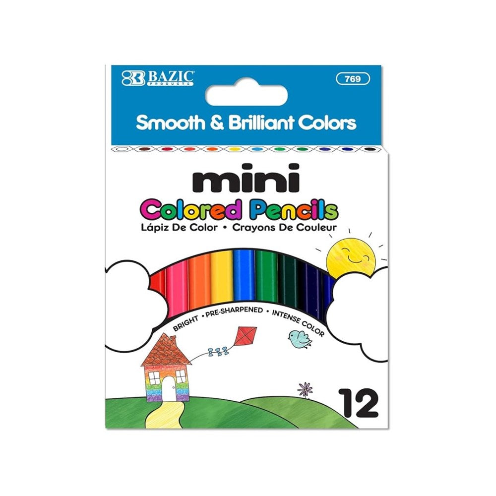 BAZIC 12 Mini Color Pencil (Product Of USA)