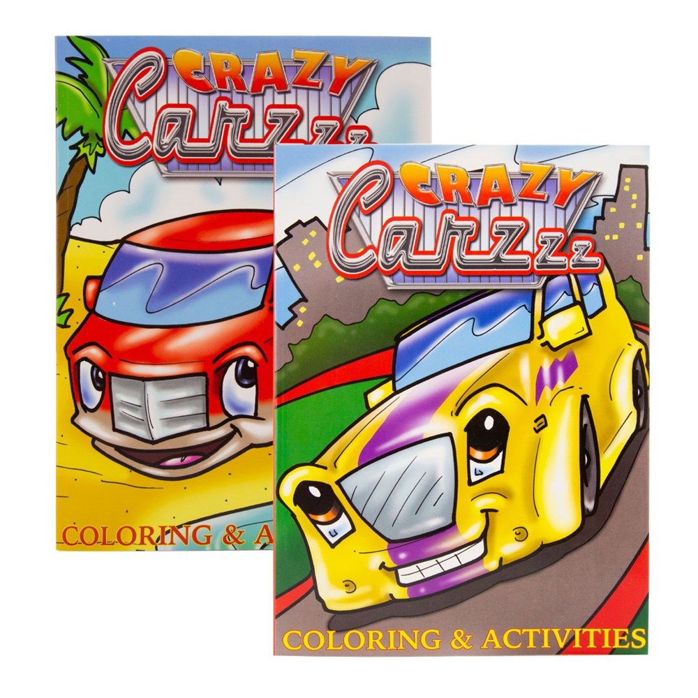 BAZIC JUMBO CRAZY CARZZZ Coloring & Activity Books (Product of USA)
