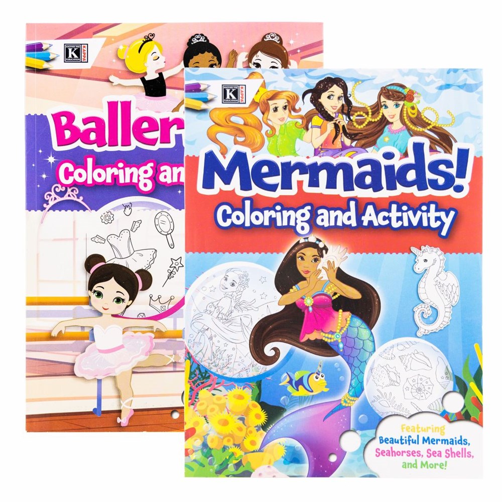 BAZIC KAPPA Mermaids & Ballerinas Coloring & Activity Book (Product of USA)