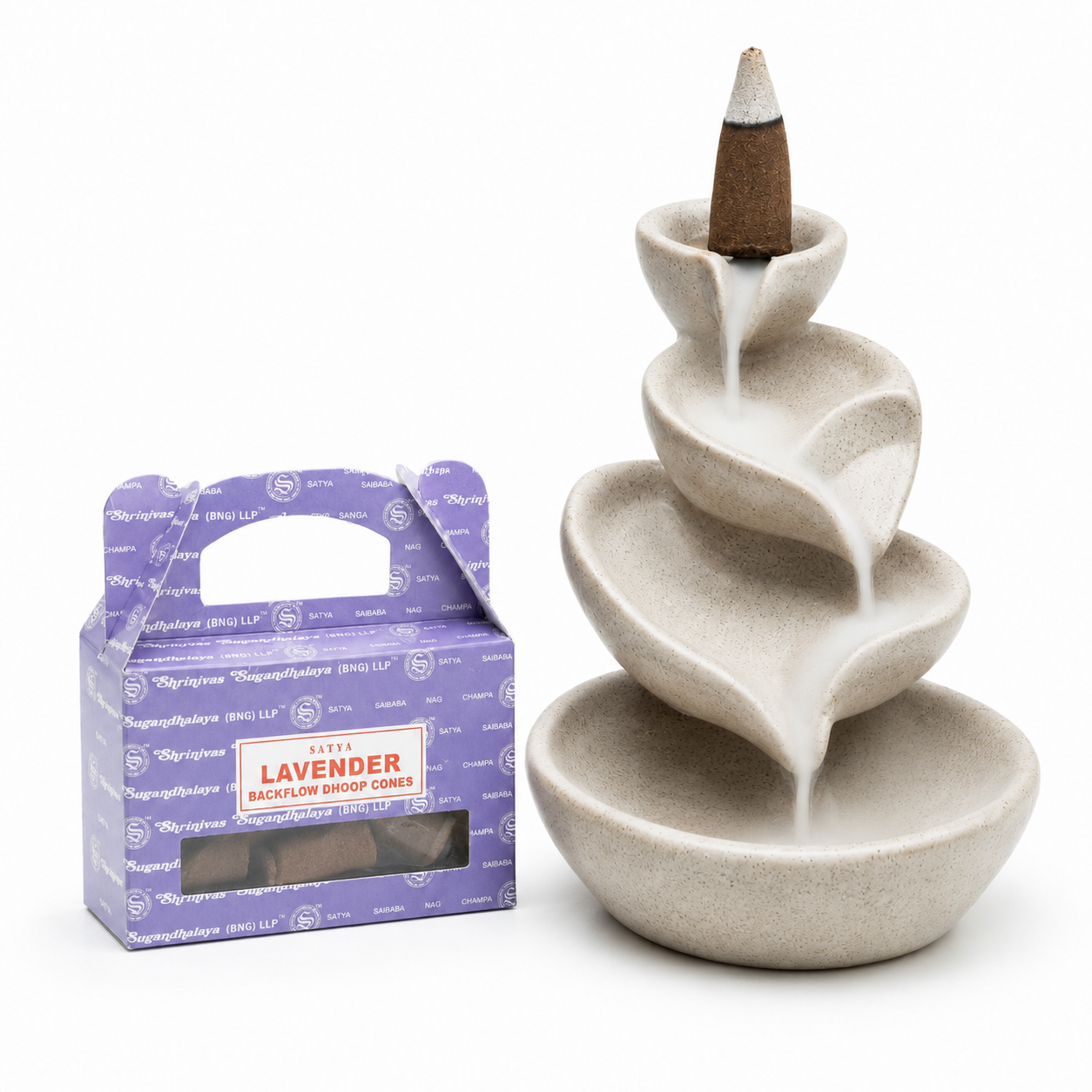 Satya Backflow Dhoop Cones - Lavender (24 cones)