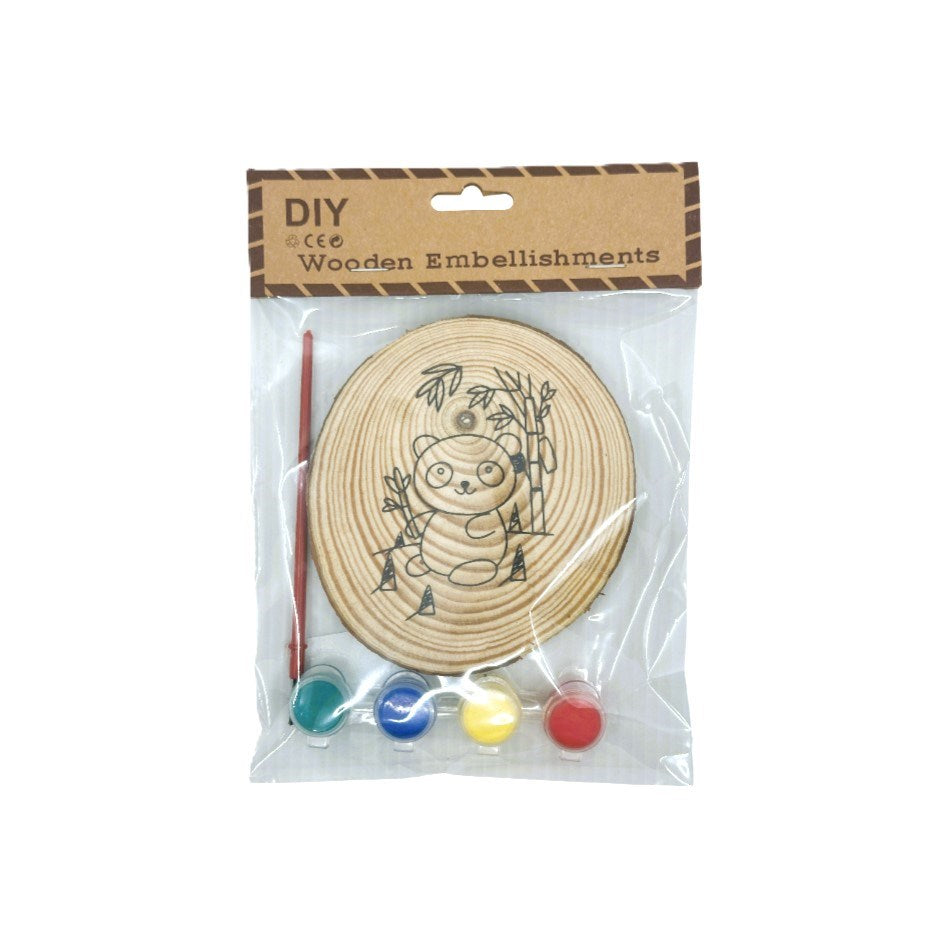 DIY Mini Wood Craft Slice - Panda