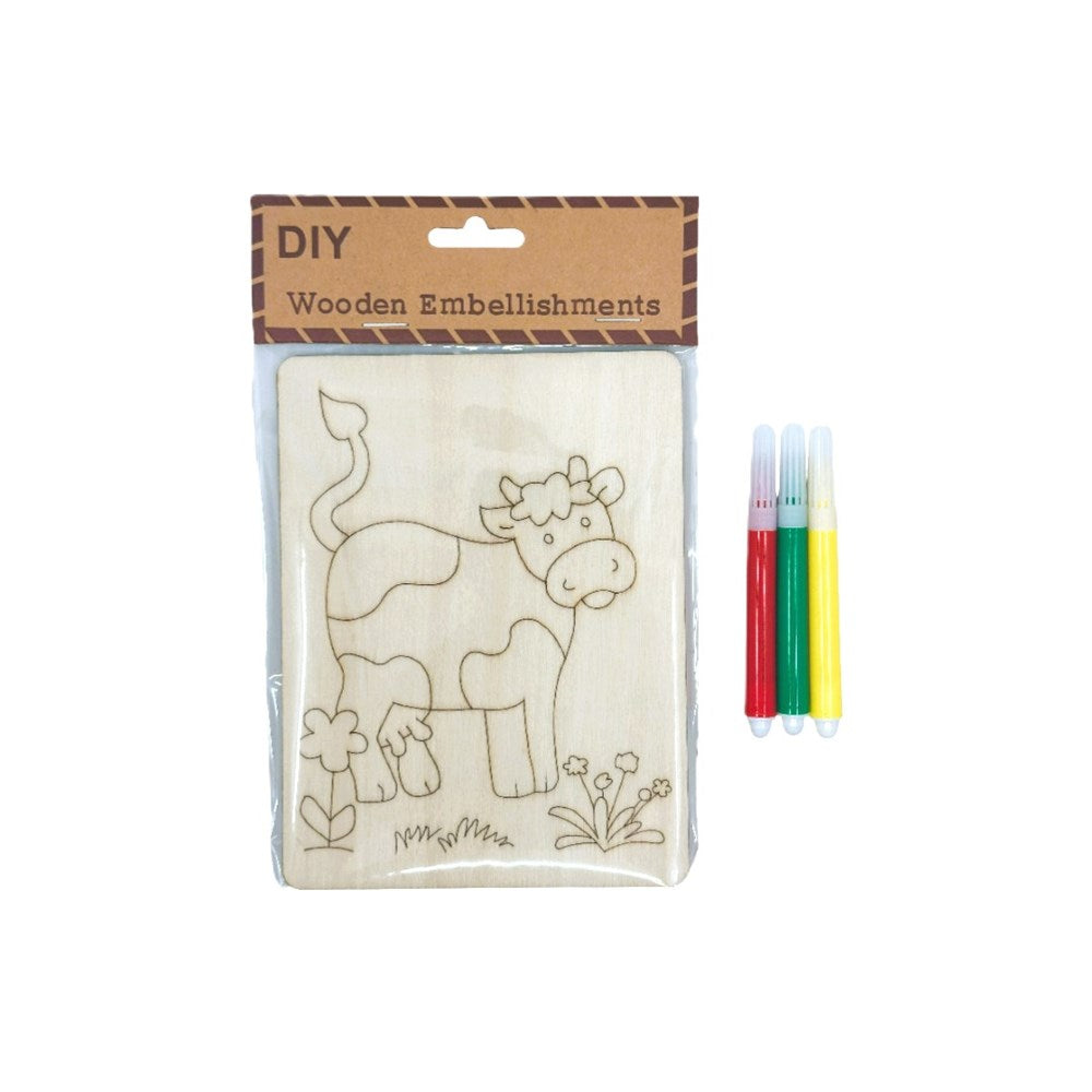 DIY Mini Wood Craft Board - Cow Field