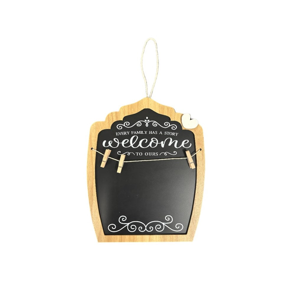 Wooden Wall Hanging Black Board - Welcome To Ours