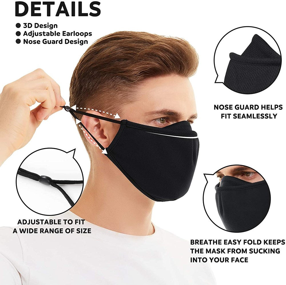 Fabric Cotton Mask 3 Layered - Black