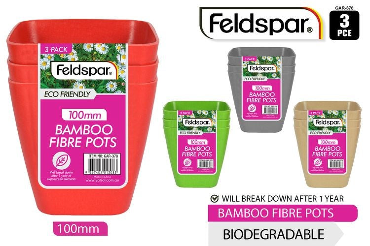 Bamboo Fibre Planting Pots 10cmx10cm