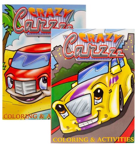 BAZIC JUMBO CRAZY CARZZZ Coloring & Activity Books (Product of USA)