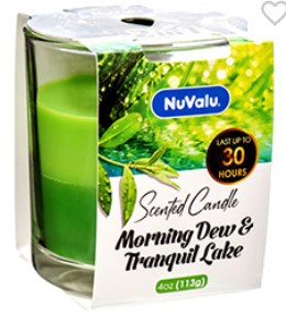 NUVALU - Glass Jar Candle Morning Dew & Tranquil Lake 4 Oz