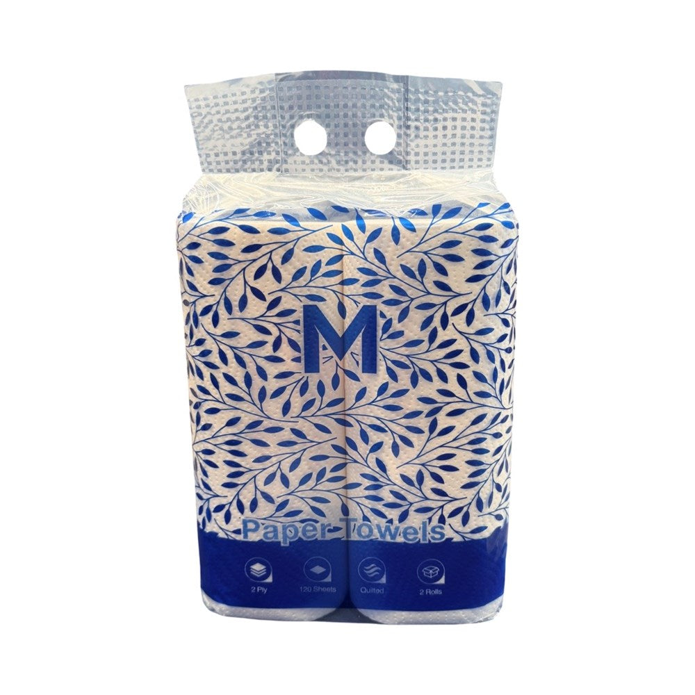 Kitchen Paper Towels White, 272mm x 226mm, 2 Ply,120 Sheets(Pack Of 2)