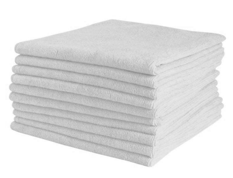 Microfibre Cloths - White, 400mm x 400mm, 300gsm (Pack Of 50)