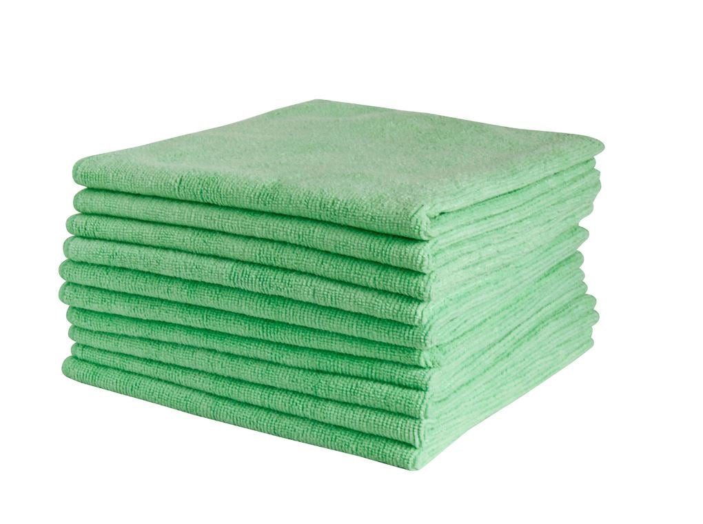 Microfibre Cloths - Green, 400mm x 400mm, 300gsm (Pack Of 50)