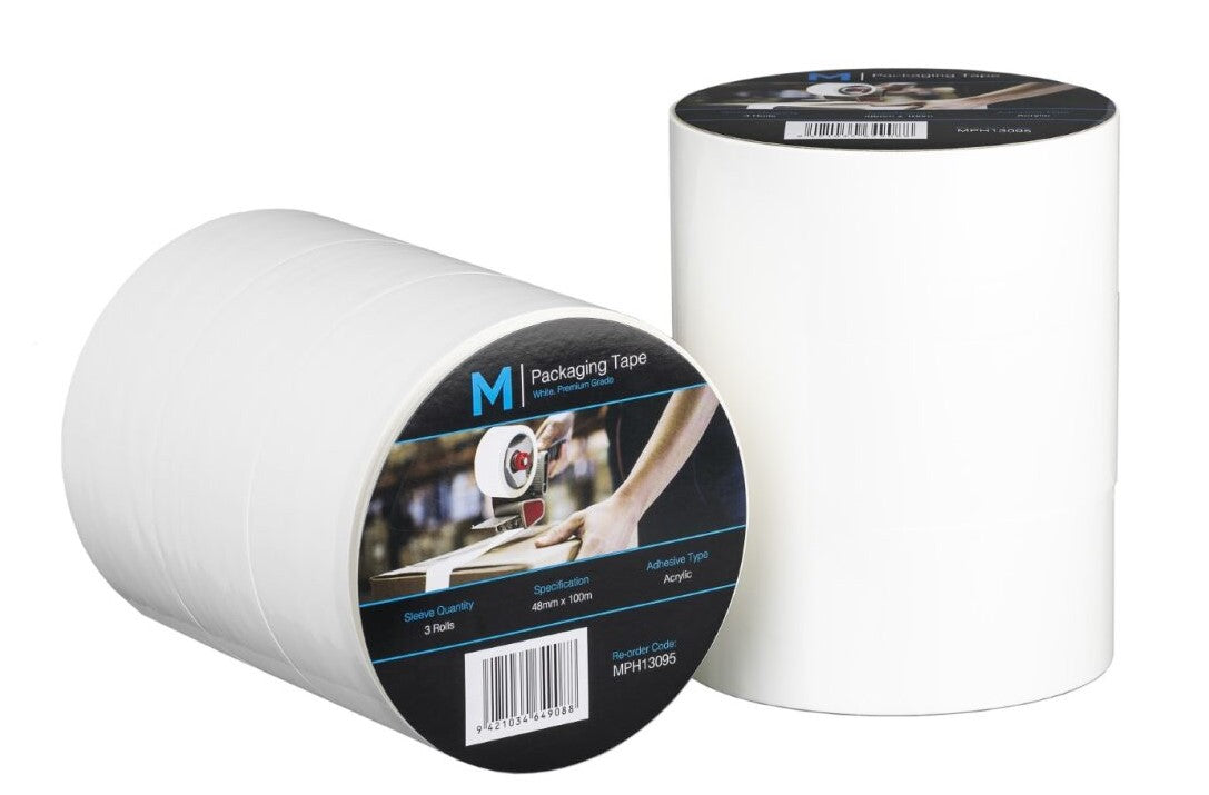 Premium Acrylic Packaging Tape - White, 48mm x 100m x 55mu (36)