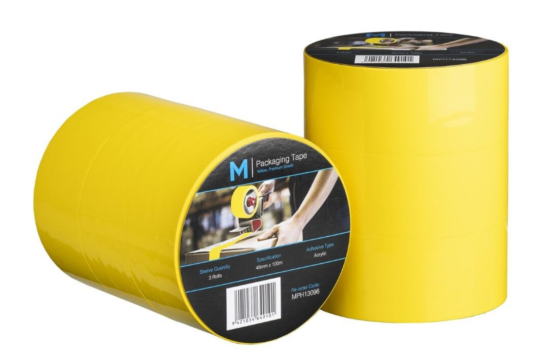 Premium Acrylic Packaging Tape - Yellow, 48mm x 100m x 55mu (36)