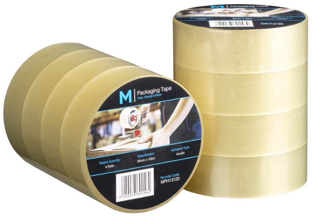 Regular Acrylic Packaging Tape - Clear, 36mm x 100m x 45mu (48)