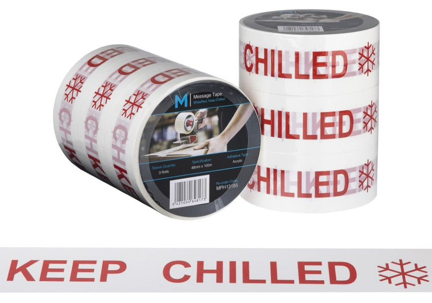 Message Tape Keep Chilled - White/Red, 48mm x 100m x 50mu (36)