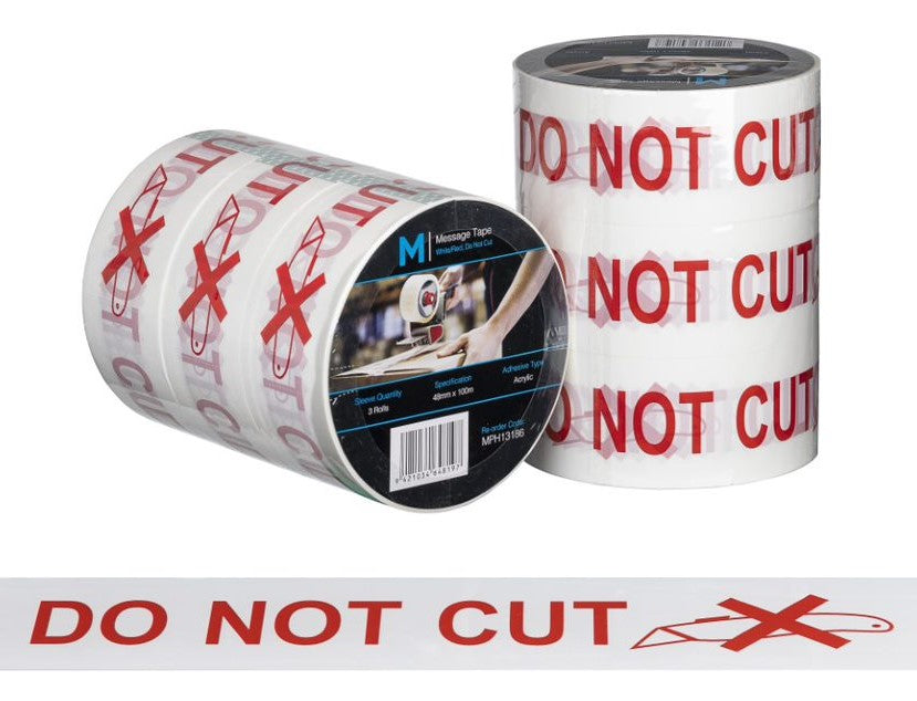 Message Tape Do Not Cut - White/Red, 48mm x 100m x 50mu (36)
