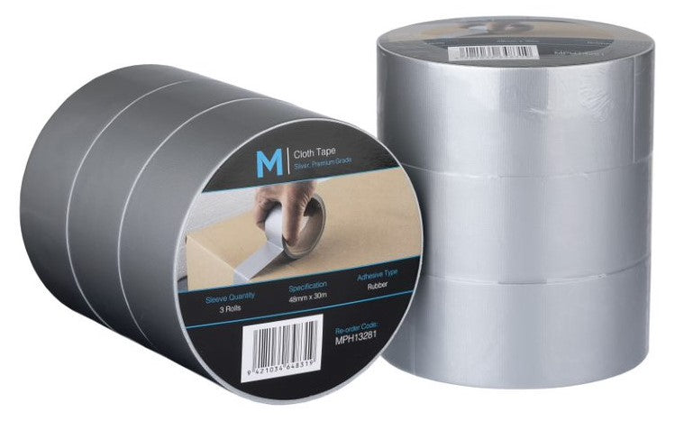 Premium Cloth Tape - Silver, 48mm x 30m x 250mu (36)