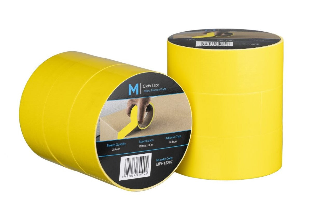 Premium Cloth Tape - Yellow, 48mm x 30m x 250mu (36)