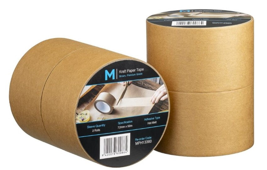 Kraft Paper Packaging Tape - Tan, 72mm x 50m x 125mu (24)