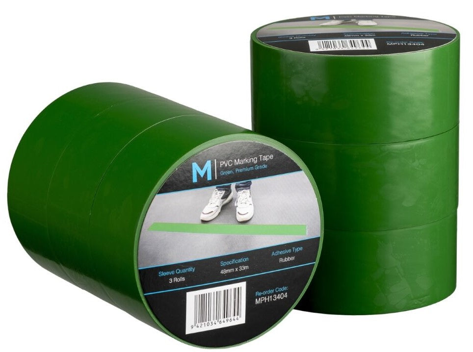 PVC Floor Marking Tape - Green, 48mm x 33m x 150mu (18)