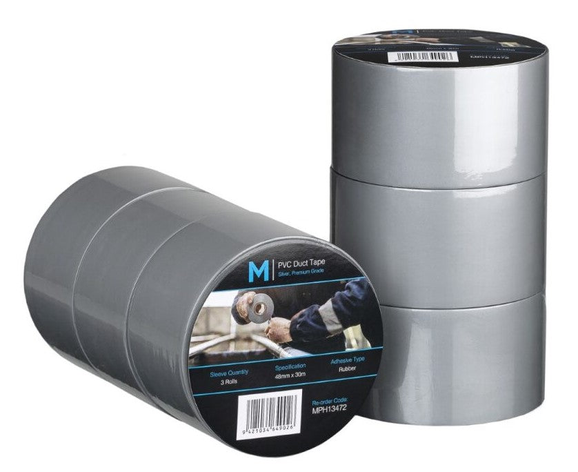 PVC Utility Duct Tape - Silver, 48mm x 30m x 150mu (30)
