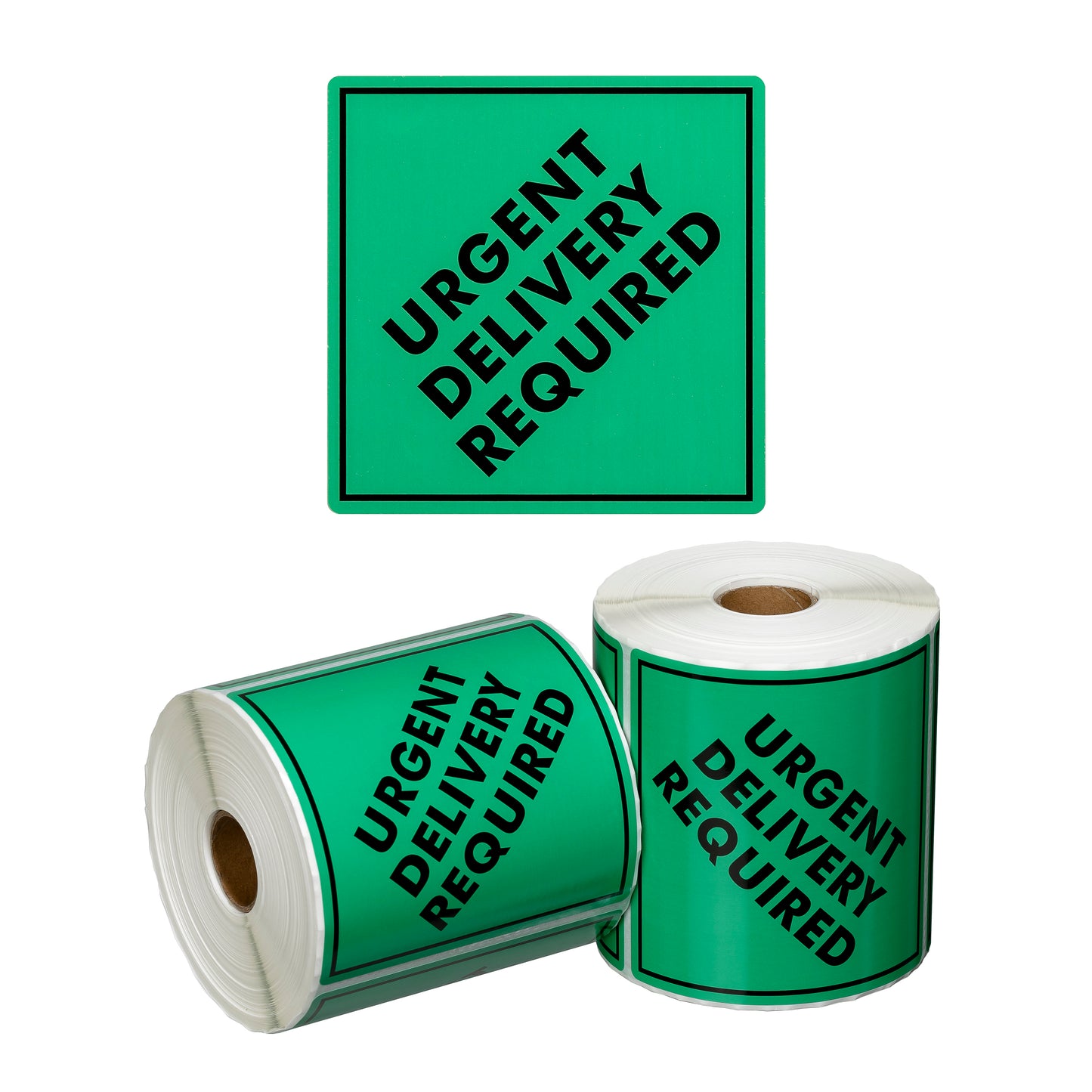 Handling Label Urgent Delivery - Green/Black, 99mm x 99mm (500)