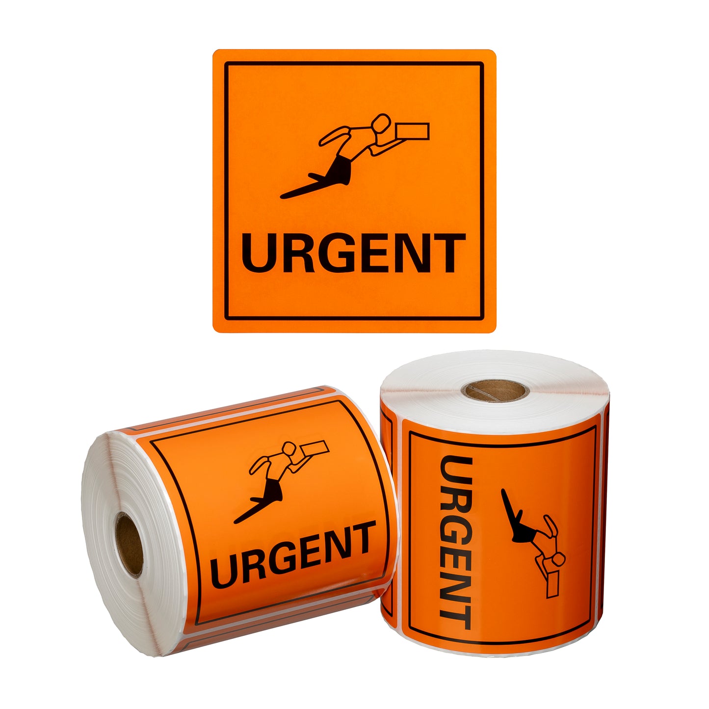 Handling Label Urgent - Orange/Black, 99mm x 99mm (500)