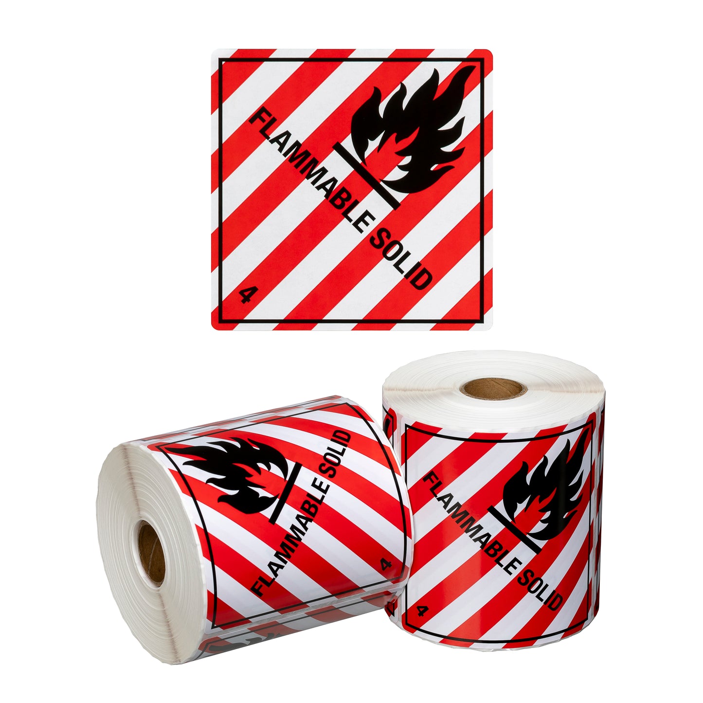 DG Label Flammable Solid 4.1 - Red/White/Black, 99mm x 99mm (500)