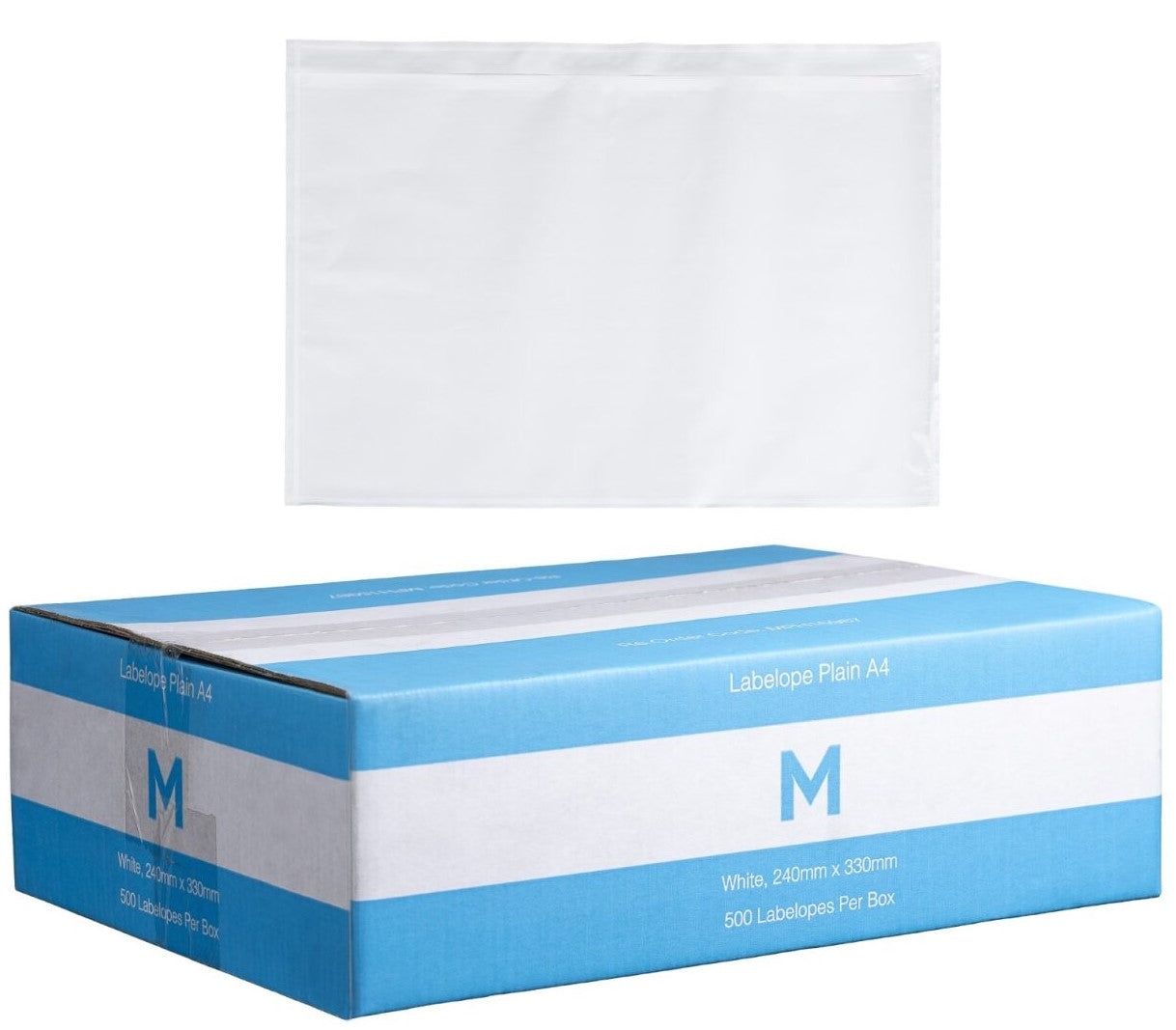 Plastic Labelope Plain A4 - White, 240mm x 330mm (500)