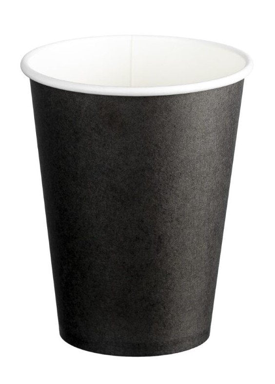 Single Wall PE Paper Cups - Black, 12oz, 390ml (1000) *90mm Diameter