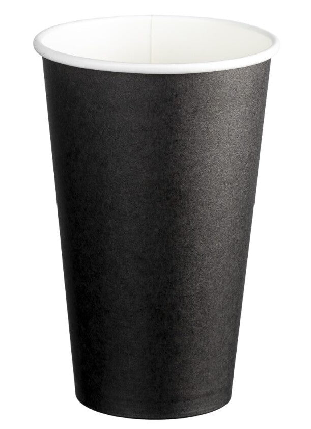 Single Wall PE Paper Cups - Black, 16oz, 510ml (1000) *90mm Diameter