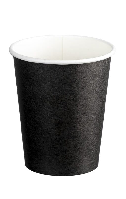 Single Wall Universal PE Paper Cups - Black, 8oz, 280ml (1000) *90mm Diameter