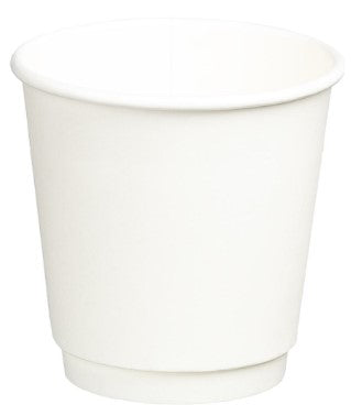 Double Wall PE Paper Cups - White, 6oz, 230ml (500) *80mm Diameter
