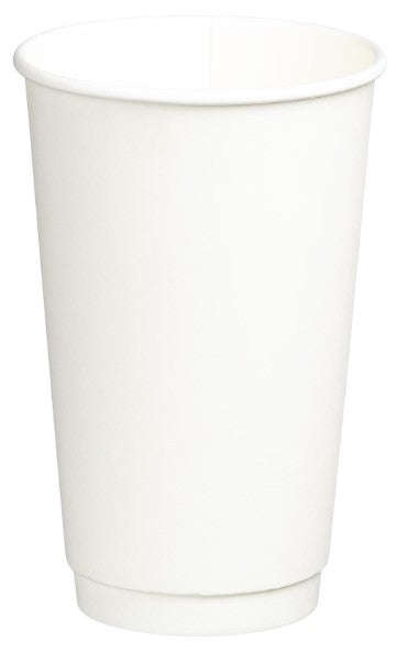 Double Wall PE Paper Cups - White, 16oz, 510ml (500) *90mm Diameter