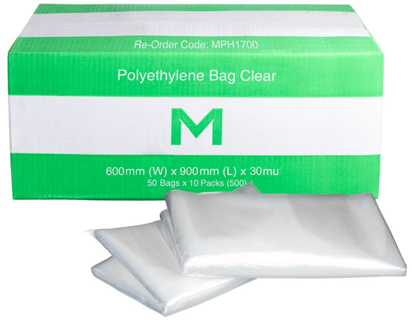 FP Polyethylene Bag - Clear, 600mm x 900mm x 30mu (500)