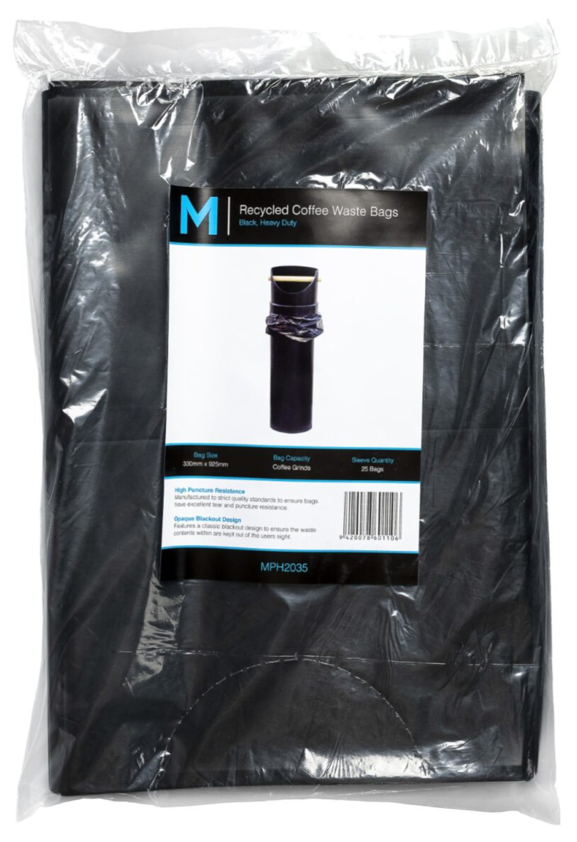 FP Recycled Coffee Waste Bags - Black, 330mm x 925mm x 80mu (250)