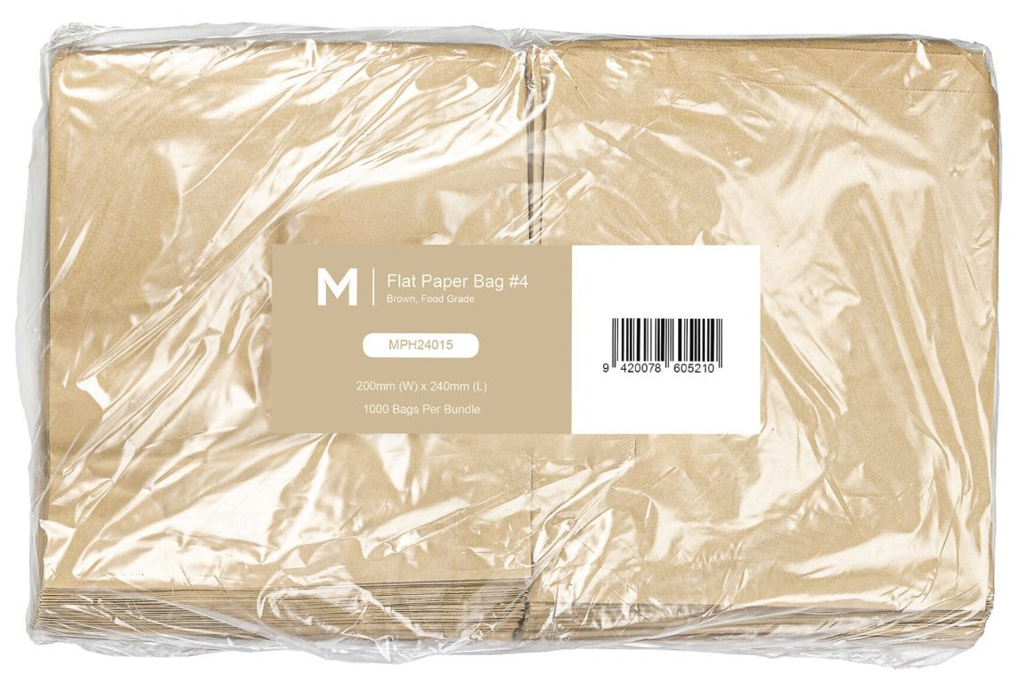 Paper Bag #4 - Brown, 200mm x 240mm, 40gsm (1000)