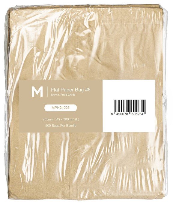 Paper Bag #6 - Brown, 235mm x 300mm, 40gsm (500)