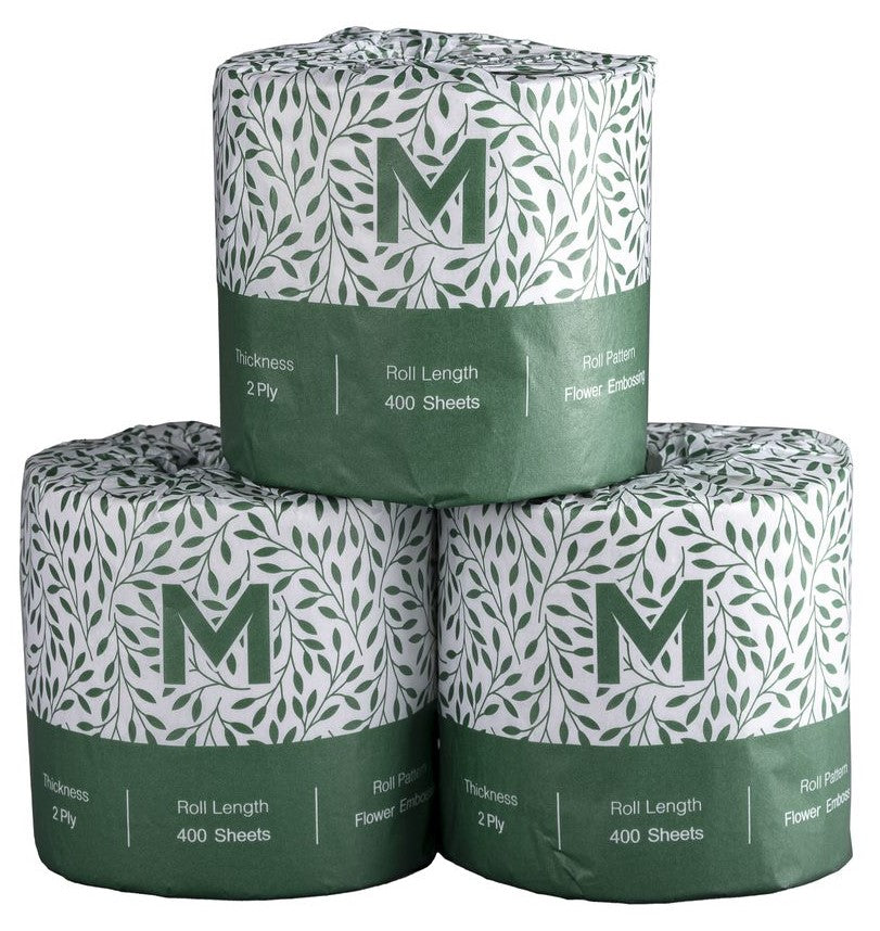 Recycled Wrapped Toilet Tissue Boxed - White, 2 Ply, 400 Sheets, FSC Recycled® (48)