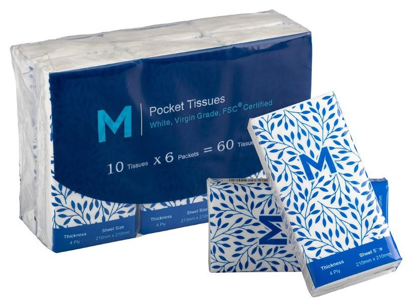 Tissue Pocket Packs 1/12 Fold - White, 4 Ply, 10 Sheets, FSC Mix® (2880)