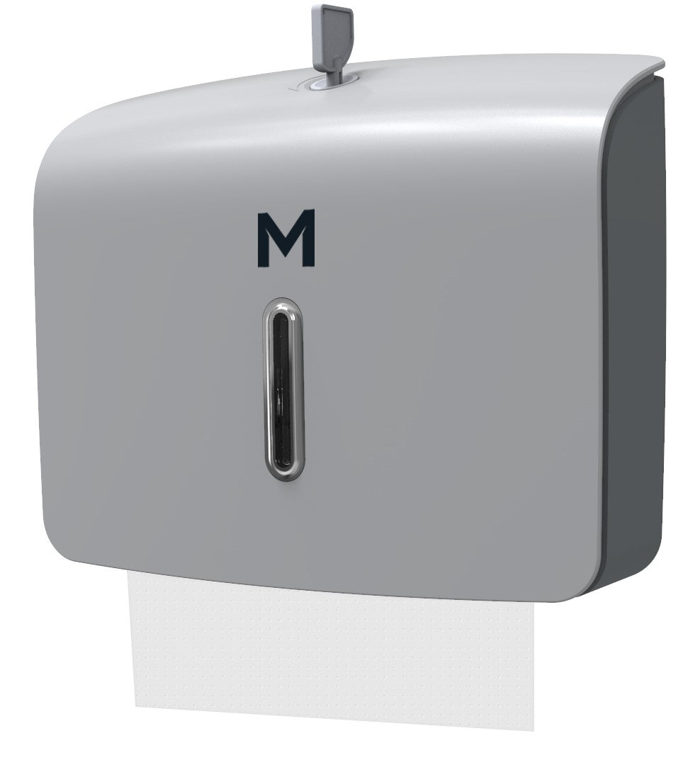 Mini Slimfold Towel Dispenser - Silver, 300 Sheet Capacity (1)