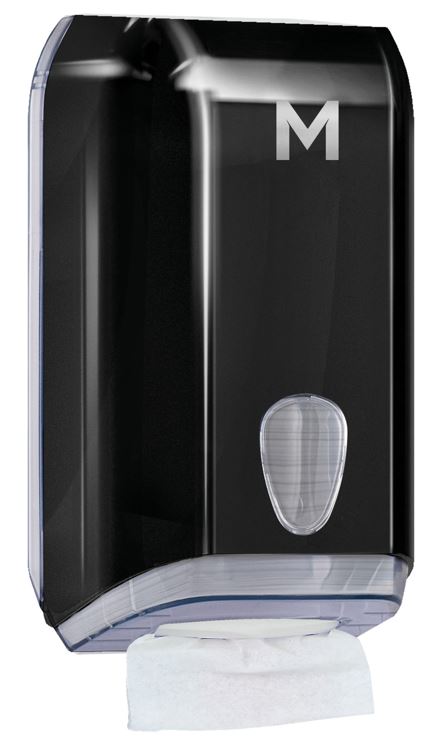 Interleave Toilet Tissue Dispenser - Black, 700 Sheet Capacity (1)