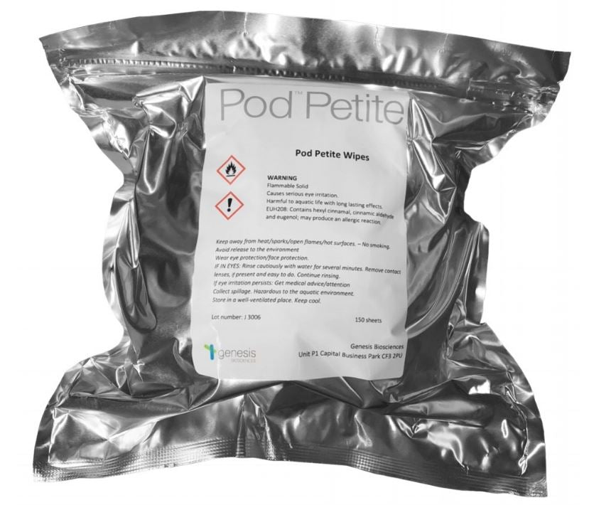 Pod Petite Fragranced Wipes - White, 135mm x 220mm, 150 Sheets (12)