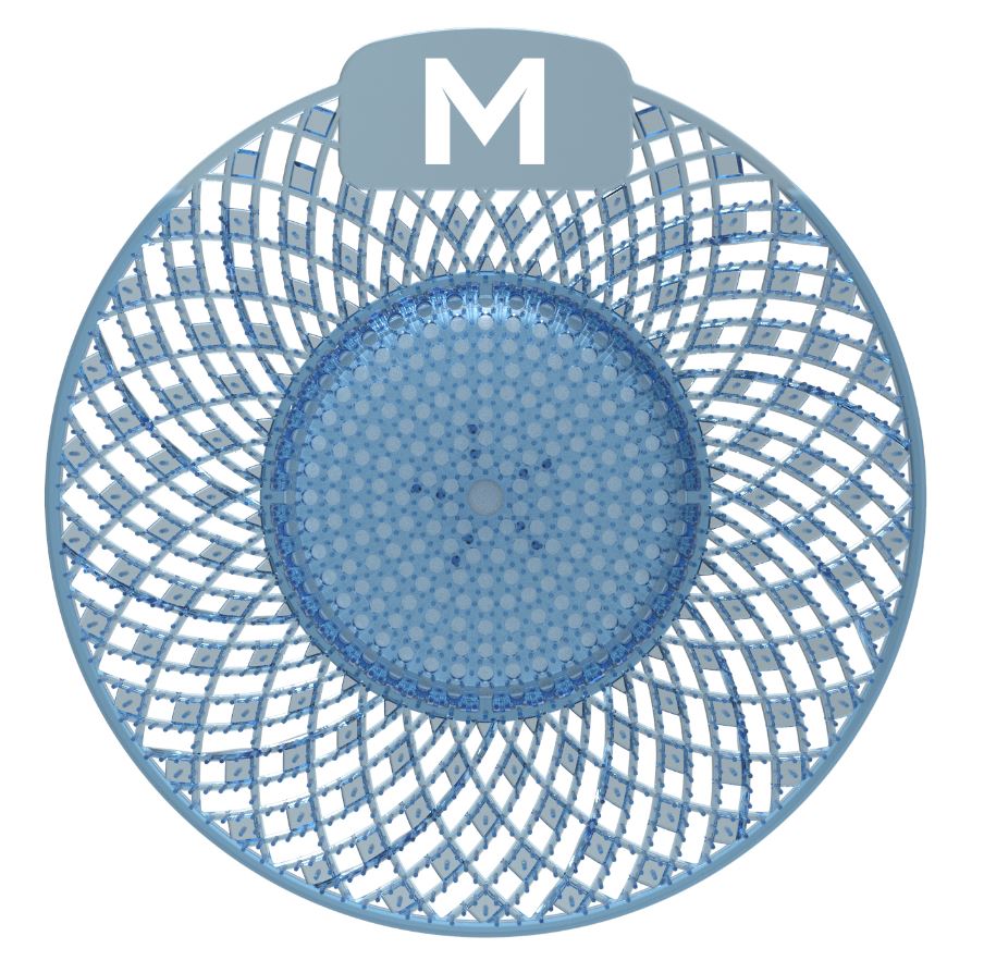 Scented Enzyme Block Urinal Screen - Blue, Kiwi Grapefruit (10) + Plastic Glove