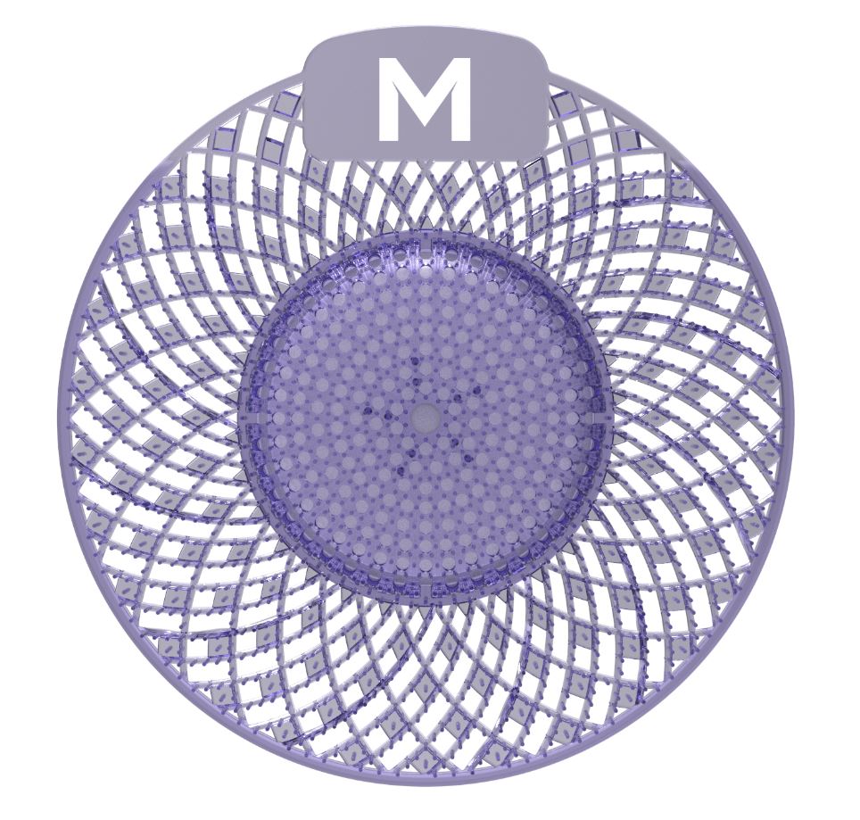 Scented Enzyme Block Urinal Screen - Purple, Ocean Mist (10) + Plastic Glove