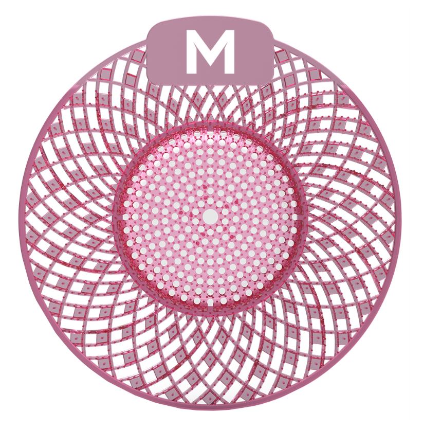 Scented Enzyme Block Urinal Screen - Pink, Mango (10) + Plastic Glove